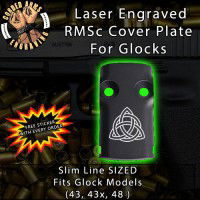 Celtic Trinity Knot Engraved RMSc Cover Plate for Glock 43, 43x, 48
