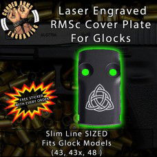 Celtic Trinity Knot Engraved RMSc Cover Plate for Glock 43, 43x, 48