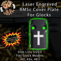 Cross Engraved RMSc Cover Plate for Glock 43, 43x, 48