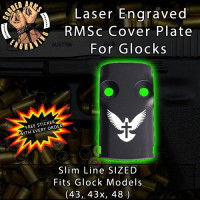 Dove with Cross Engraved RMSc Cover Plate for Glock 43, 43x, 48