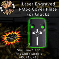 Dove Cross 2 Engraved RMSc Cover Plate for Glock 43, 43x, 48