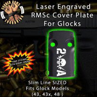 2A Skull & Rifle Laser Engraved RMSc Cover Plate for Glock 43, 43x, 48
