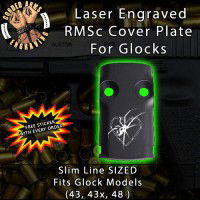Black Widow Laser Engraved RMSc Cover Plate for Glock 43, 43x, 48