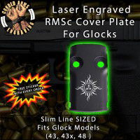 Celtic Sun Laser Engraved RMSc Cover Plate for Glock 43, 43x, 48