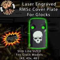 Skull 3 Laser Engraved RMSc Cover Plate for Glock 43, 43x, 48