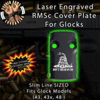Gadsden Flag Don't Tread on Me Laser Engraved RMSc Cover Plate for Glock 43, 43x, 48