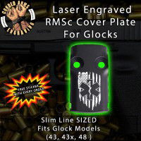 EMS Flag Laser Engraved RMSc Cover Plate for Glock 43, 43x, 48