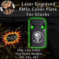 FAFO Punisher Laser Engraved RMSc Cover Plate for Glock 43, 43x, 48