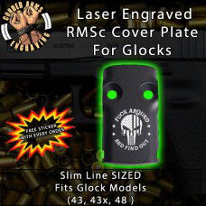 FAFO Punisher Laser Engraved RMSc Cover Plate for Glock 43, 43x, 48
