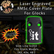 F -It Laser Engraved RMSc Cover Plate for Glock 43, 43x, 48