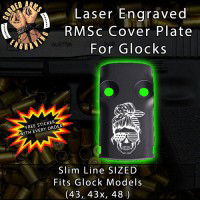 Messy Bun Skull Laser Engraved RMSc Cover Plate for Glock 43, 43x, 48