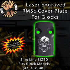 Mocking Skull Laser Engraved RMSc Cover Plate for Glock 43, 43x, 48