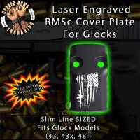 Right To Bear Flag Laser Engraved RMSc Cover Plate for Glock 43, 43x, 48