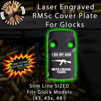 Liberal Tears Laser Engraved RMSc Cover Plate for Glock 43, 43x, 48