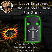 Orthodox Cross Engraved RMSc Cover Plate for Glock 43, 43x, 48