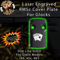 Royal Flush Laser Engraved RMSc Cover Plate for Glock 43, 43x, 48