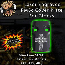 Celtic Cross Engraved RMSc Cover Plate for Glock 43, 43x, 48