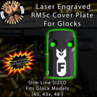 F Bomb Laser Engraved RMSc Cover Plate for Glock 43, 43x, 48