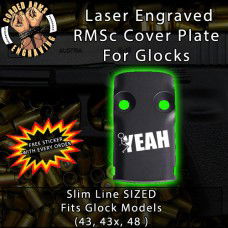 F Yeah! Laser Engraved RMSc Cover Plate for Glock 43, 43x, 48