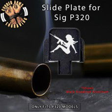 Girl with Gun Engraved Slide Plate for Sig p320