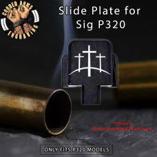 3 Crosses on the Hill Engraved Slide Plate for Sig p320