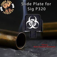 Biohazard Double Skulls Engraved Slide Plate for Sig p320