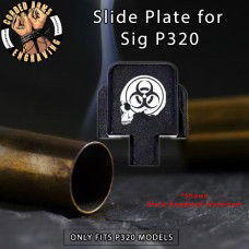 Biohazard Skull Engraved Slide Plate for Sig p320