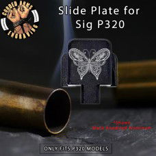 Butterfly 1 Engraved Slide Plate for Sig p320