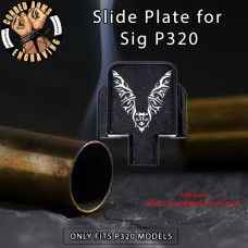 Tribal Bat Engraved Slide Plate for Sig p320
