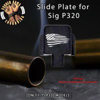 Tattered Flag Engraved Slide Plate for Sig p320