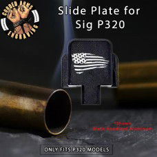 Tattered Flag Engraved Slide Plate for Sig p320
