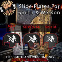 Girl With Gun Engraved Slide Plate for Smith and Wesson