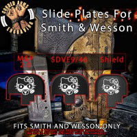 Gas Masked Hello Kitty Engraved Slide Plate for Smith and Wesson