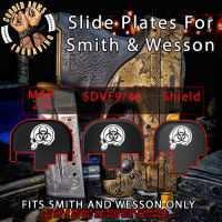 Biohazard Skull Engraved Slide Plate for Smith and Wesson