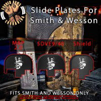 Top Hat Skull Engraved Slide Plate for Smith and Wesson