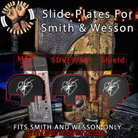 Black Widow Engraved Slide Plate for Smith and Wesson