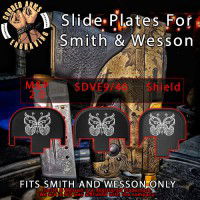 Butterfly 2 Engraved Slide Plate for Smith and Wesson