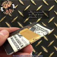 Brushed Brass Custom Laser Engraved Money Clip