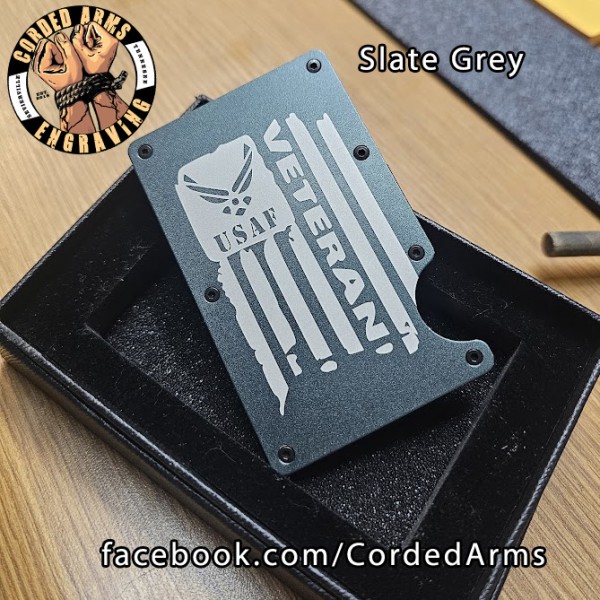 Custom Engraved EDC Wallet in Slate Grey