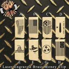 Flags Laser Engraved Brass  Money Clip