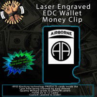 82nd Airborne Division Laser Engraved EDC Money Clip Credit Card Wallet