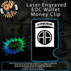 82nd Airborne Division Laser Engraved EDC Money Clip Credit Card Wallet