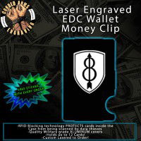 8th Infantry Division Laser Engraved EDC Money Clip Credit Card Wallet