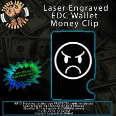 Angry Face Laser Engraved EDC Money Clip Credit Card Wallet