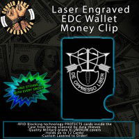 Special Forces Group Crest Laser Engraved EDC Money Clip Credit Card Wallet