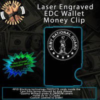 Army National Guard Laser Engraved EDC  Money Clip Credit Card Wallet