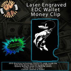 Bass Fishing Engraved EDC  Money Clip Credit Card Wallet