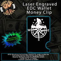 Big Foot's Compass Laser Engraved EDC  Money Clip Credit Card Wallet