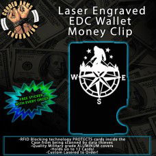 Big Foot's Compass Laser Engraved EDC  Money Clip Credit Card Wallet