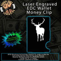 Bull Elk Laser Engraved EDC  Money Clip Credit Card Wallet